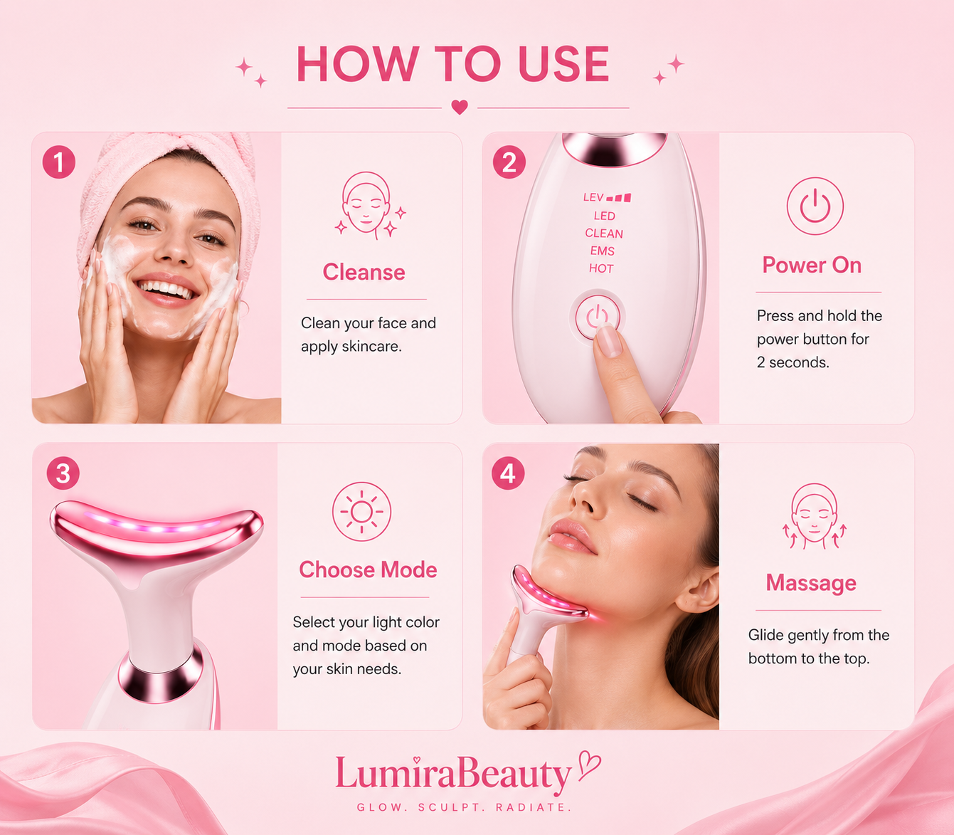 LUMIRA Glow Lift — 7-Color LED Neck & Face Toning Device